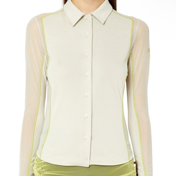 Diesel Tops - Diesel T-Noxa modal long sleeve button up blouse slim with mesh inserts size L